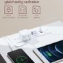 Bedside Table with Power Strip 3 Drawers 2 AC Outlets Image 3