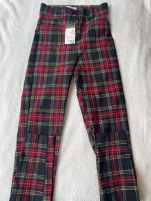 Brand New Penneys Tartan Trousers Size 4 Plaid Skinny Pants