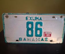 Genuine Vintage licence plate '86'  Bahamas jdm