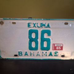 Genuine Vintage licence plate '86'  Bahamas jdm