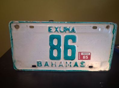 Genuine Vintage licence plate '86'  Bahamas jdm