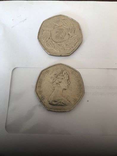 Old 50p coins.