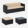 Garden Sofa with Table Garden Furniture Set with Cushions Image 10