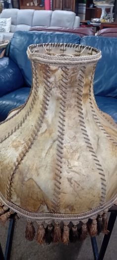 Large Vintage Cow Hide Lampshade