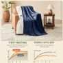 Heated Blanket Electric Throw 130x160cm, 1/2/4/6/8 Hours Auto-Off 10 Heat Level Digital Control, Over-Heat Protection Flannel Sherpa Washable Blanket Navyblue Image 4