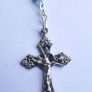 Vintage Rosary with Blue Crystal Beads length 15" Image 4