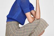 ZARA checked pencil skirt size 8