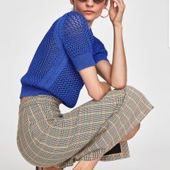 ZARA checked pencil skirt size 8