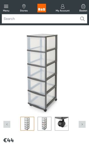 5 drawer storage tower