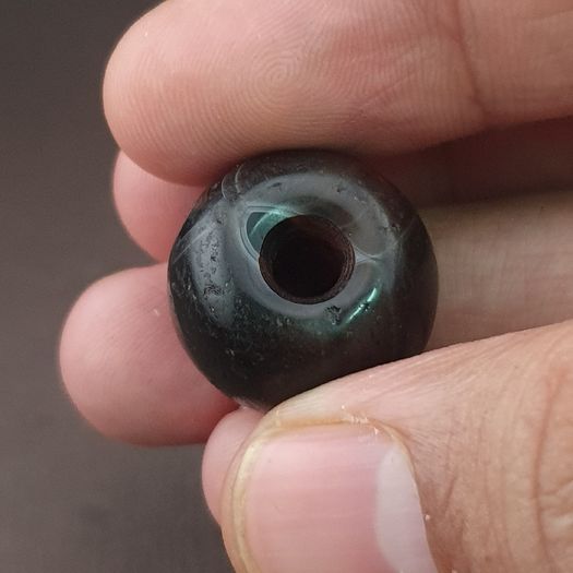 Vintage Natural Pattern Suliemani Tire Shape Agate Bead Amulet