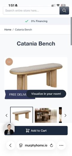 Murphy Home Wooden Bench