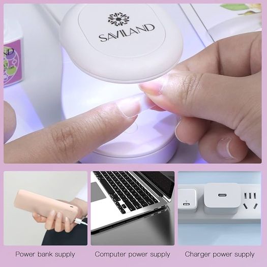 FREE EXPRESS SHIPPING Mini Nail Lamp - 16W U V/LED Nail Dryer U V Light for Nails for Gel Nail Polish, Poly Builder Nail Gel, Glue Gel, Nail Art Tools for Starters Home DIY Professionals Salon