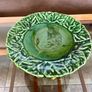 Green Majolica Raised Cabbage Leaf Rim Individual Plate Olfaire Portugal Image 8