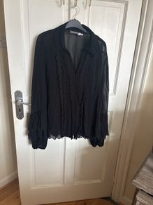 Mint Velvet black chiffon top