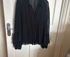Mint Velvet black chiffon top