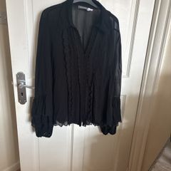 Mint Velvet black chiffon top