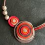 silver and leather necklace Image 3