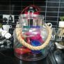 large glass candle lantern with coloured lights Image 3