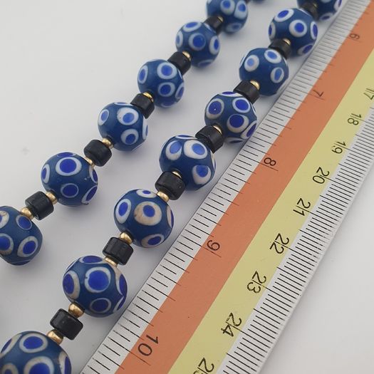 Antique Venetian Style Thousand Eyes Glass Beaded Necklace