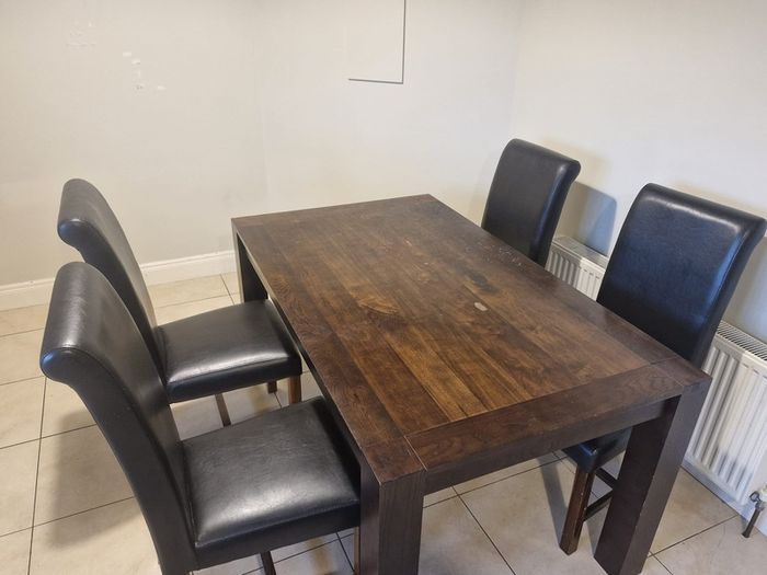 solid wood table & 4 chairs