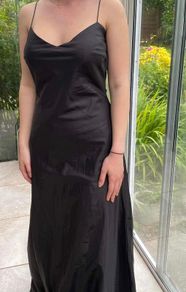Black satin maxi dress
