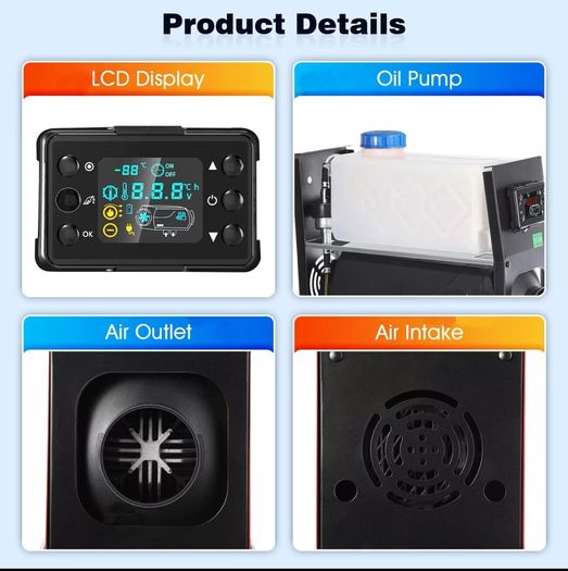 diesel heater all in one 12v 8kw new