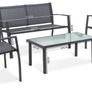 4-piece Garden furniture sets for indoor and outdoor use Garden lounge with tea table, sofa and chairs  Black Image 2