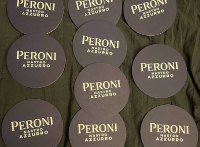 Peroni Nastro Azzurro Beer Mat Coaster set