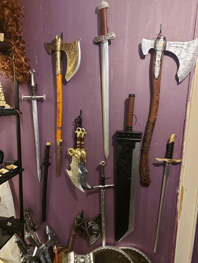 Cosplay costumes and props