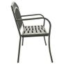 Garden Bench with a Table 125 cm Steel Grey Image 4