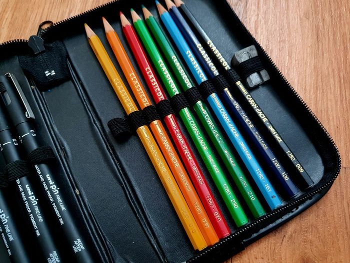 Artist Pencil Case with Drawing & Colouring Supplies