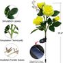 Solar Lights Outdoor Garden, Garden Light Solar Powered with 8 Rose Flowers Garden Ornaments, 2 Pack Yellow Outside Waterproof Solar Garden Lighting for Christmas Gift Valentines Gifts for him Image 2
