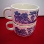 Rare Vintage Staffordshire China Blue, Coffee Cups (70s) Image 4