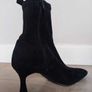 Black suede-look kitten heel ankle boots Image 2