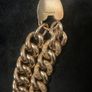 Stunning Antique 9ct Gold Curb Link Bracelet, Heart Clasp and Safety Chain 30.25 grams Image 6