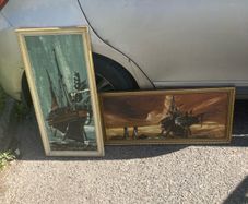 Bill hawkes artist 1960s 1970s signed framed oil paintings free postage