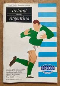 Very Rare 1990 Ireland v Argentina - International Match Programme