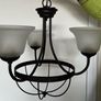 Elegant Oil-Rubbed Bronze 3-Light Chandelier | Frosted Glass Shades Image 2