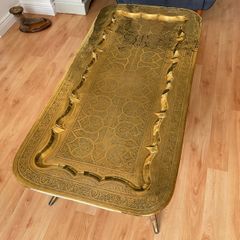 Stunning vintage antique brass folding coffee table
