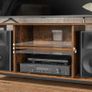 Vintage Brown TV Cabinet for TVs up to 65 Inches with Open Compartments Image 3