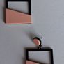Retro Vibes Pink & Black Colour Block Geo Earrings Image 2