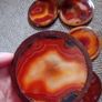 Mid century natural agate coaster set hardwood Image 4