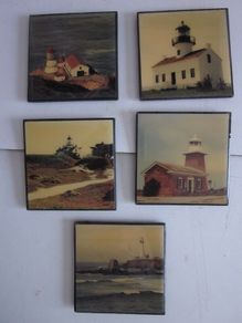 5 Coasters of Lighthouses by  David O. Mc Laughlin