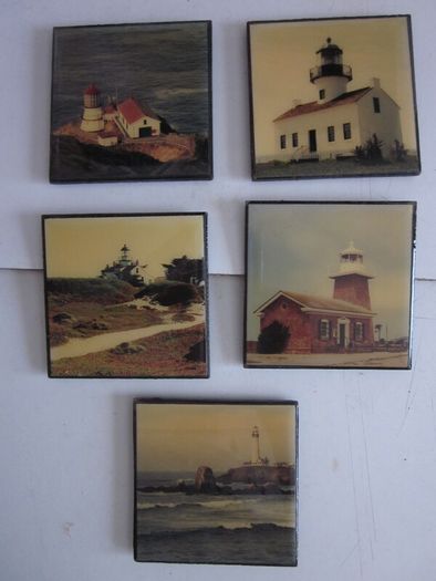 5 Coasters of Lighthouses by  David O. Mc Laughlin