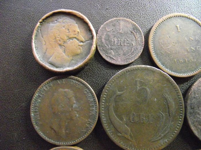 Lot Of Old Danish Coins (1813-1874)