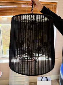 Black Chiffon & Crystal light shade