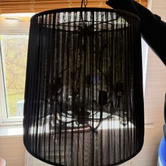 Black Chiffon & Crystal light shade