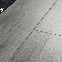 Oyster grey Laminated flooring - 12mm thick -  narrow plank