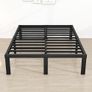 King Size Bed Frame, 36cm High Metal Platform Bed Frames Kingsize with Storage Under Bed/Steel Slats Mattress Base, No Box Spring Needed, Enhanced Support Noise Free, Black Image 7