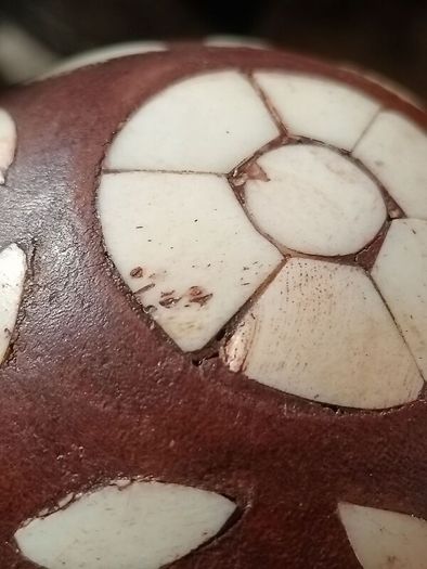 A Pair of Antique Inlaid Wooden Balls